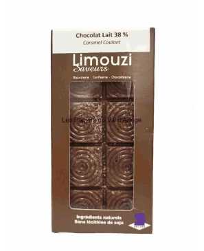 TABLETTE DE CHOCOLAT LAIT 38% CARAMEL COULANT 100G 