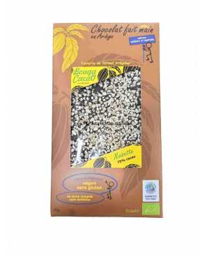 TABLETTE DE CHOCOLAT BIO 75% CACAO 70GR NOISETTES 
