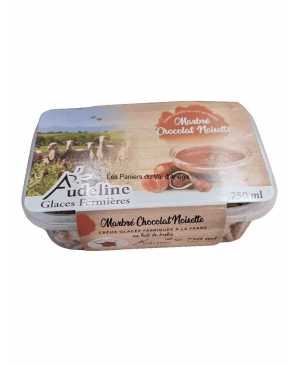 GLACE AU LAIT DE BREBIS MARBRÉ CHOCOLAT NOISETTE AUDELINE 750ML 
